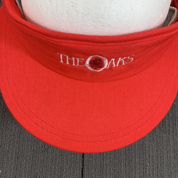 Vintage The Oaks Visor Unisex OSFA Red White Wide Brim Strapback Duckster USA - Picture 4 of 13